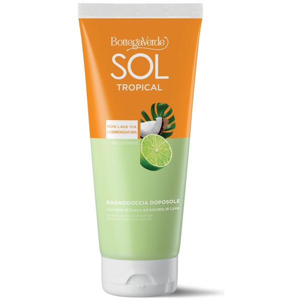 Gel de dus dupa plaja, revigorant cu lapte de nuca de cocos si extract de lime, Sol Tropical, 200 ML