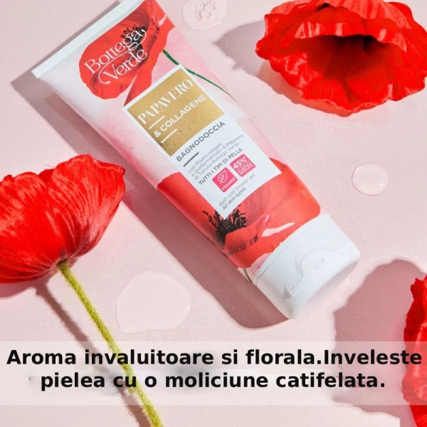 Gel de dus parfumat cu fitocolagen si extract hiperfermentat de mac, Papavero&Collagene, 200 ML - Img 3