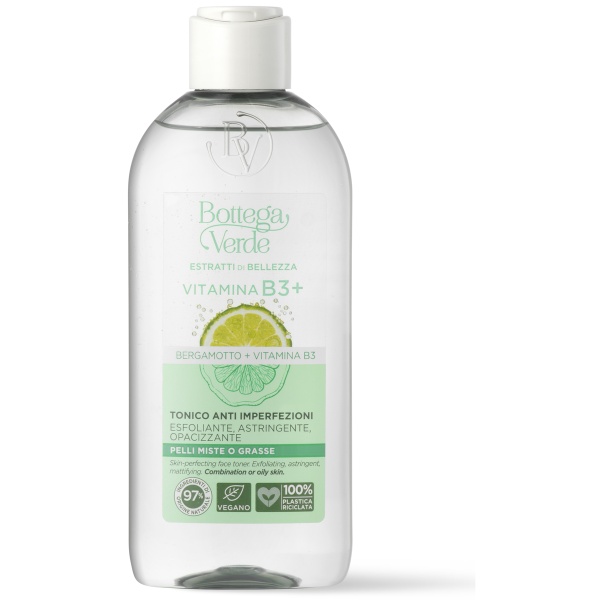 Lotiune tonica, anti-imperfectiuni, cu extract de bergamota si vitamina B3 - Estratti di Bellezza, 200 ML