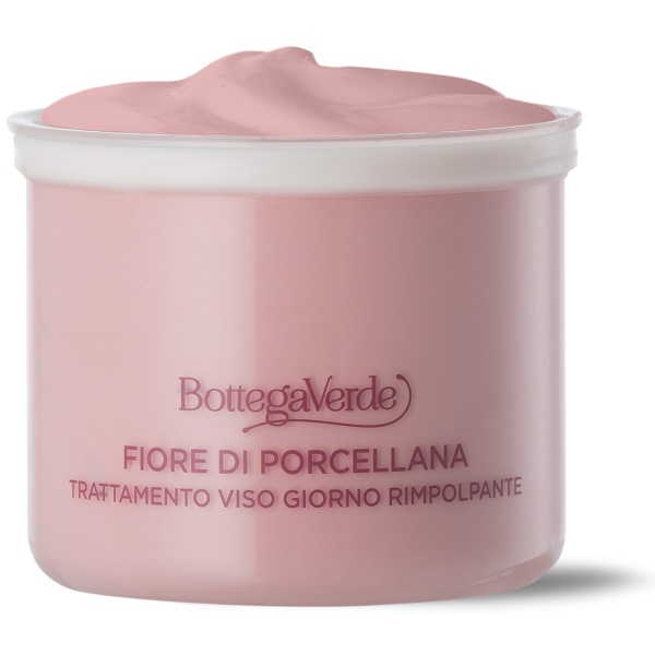 Rezerva tratament facial de zi, antirid, pentru tenul matur, piele normala sau uscata, ceramide vegetale, colagen vegetal si floare de portelan - Fiore di Porcellana, 50 ML