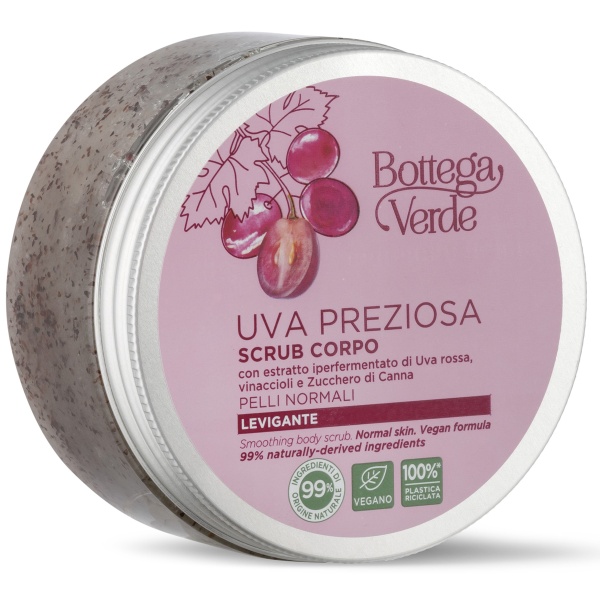 Scrub de corp, pentru piele normala, cu extract hiperfermentat de struguri rosii - Uva Preziosa, 200 ML
