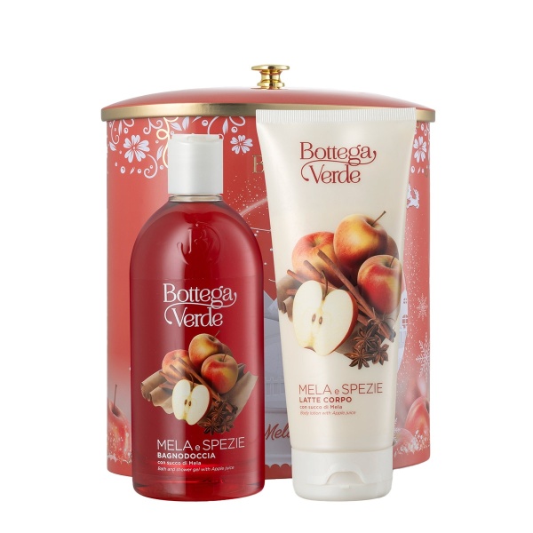 Set cadou femei, pentru ingrijirea corpului, cu extract de mar si scortisoara - Mela e Spezie, 200 ML, 400 ML - Img 1