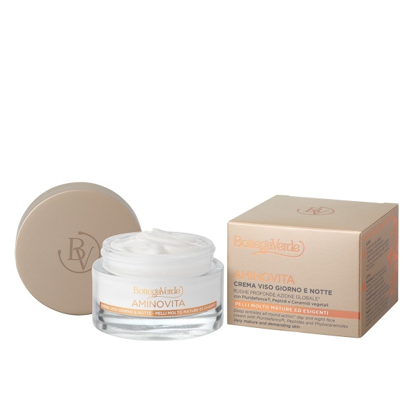 Crema pentru fata, de zi si noapte, pentru ten matur, imbogatita cu Pluridefence, peptide si ceramide vegetale - Aminovita, 50 ML