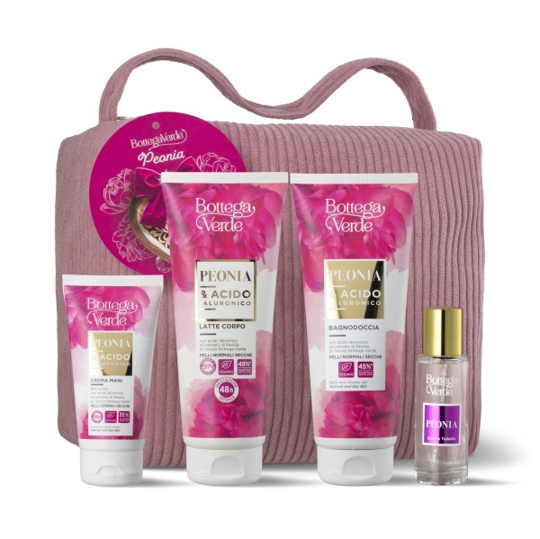 Set cadou Craciun, ingrijire corp, Peonia e Acido ialuronico, 2x200 ML, 75 ML, 30 ML