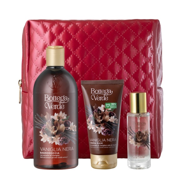 Set cadou ingrijire delicata corp, cu aroma de vanilie neagra - Vaniglia Nera, 30 ML, 400 ML, 75 ML