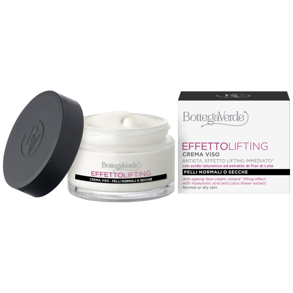 Crema de fata cu efect lifting, pentru ten normal si uscat, cu unt de shea, acid hialuronic si extract de flori de lotus - Effetto Lifting, 50 ML