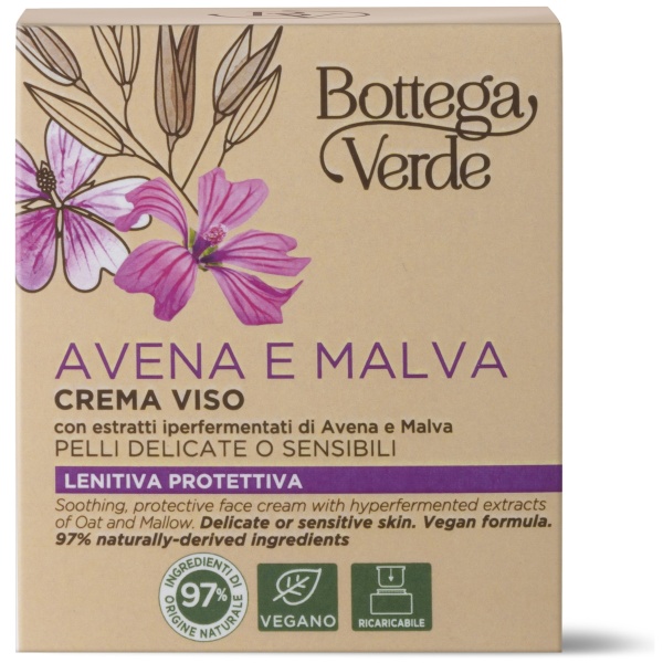 Crema de fata hranitoare pentru piele delicata si sensibila, cu extracte hiperfermentate de ovaz si nalba - Avena e Malva, 50 ML - Img 3