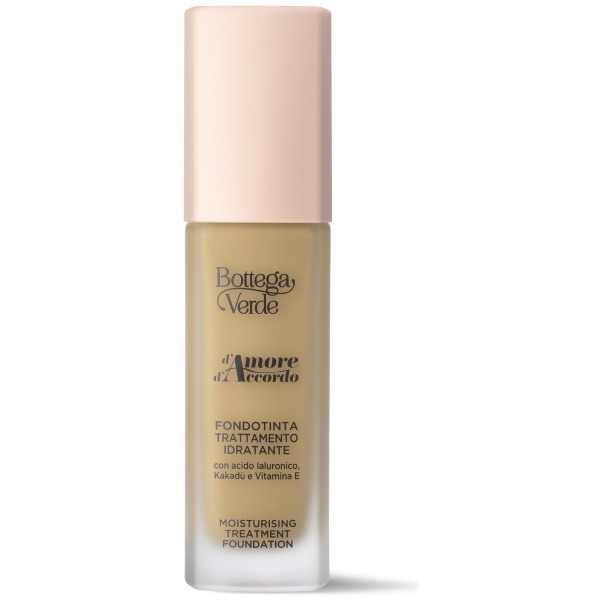 Fond de ten tratament hidratant 12h cu acid hialuronic, extract de Kakadu si vitamina E, galben miere - d'Amore d'Accordo, 30 ML