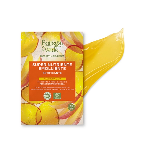 Masca hranitoare si emolienta, pentru tenul uscat, cu extract de mango si ceai galben - Estratti di Bellezza, 8 ML