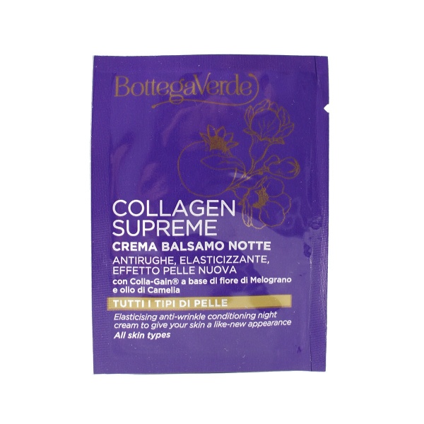 Mostra crema pentru fata, de noapte, pentru toate tipurile de ten, cu efect antirid, 97% ingrediente naturale - Collagen Supreme, 1.5 ML