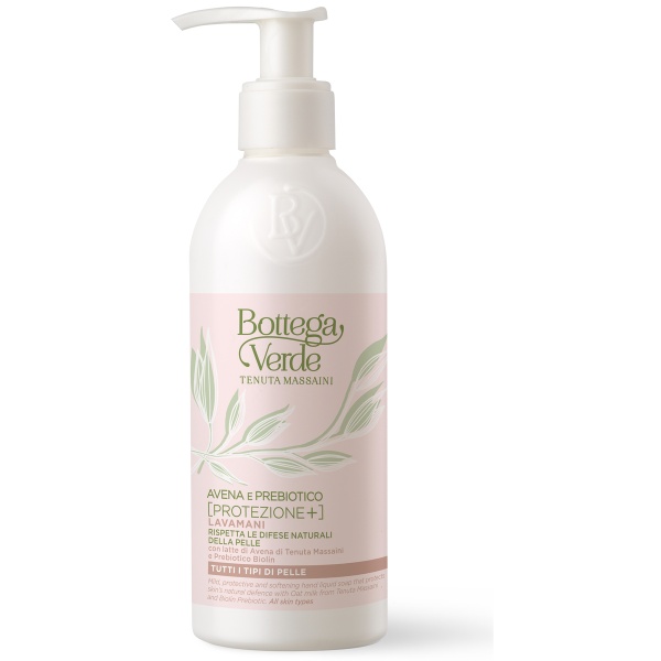 Sapun lichid, protector, cu lapte de ovaz de la Domeniul Massaini si Biolin Prebiotic - Avena e Prebiotico, 250 ML