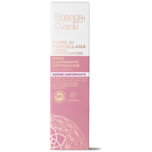 Ser iluminant pentru fata si maini impotriva petelor pigmentare cu extract din floare de portelan - Fiore di Porcellana, 30 ML - Img 2