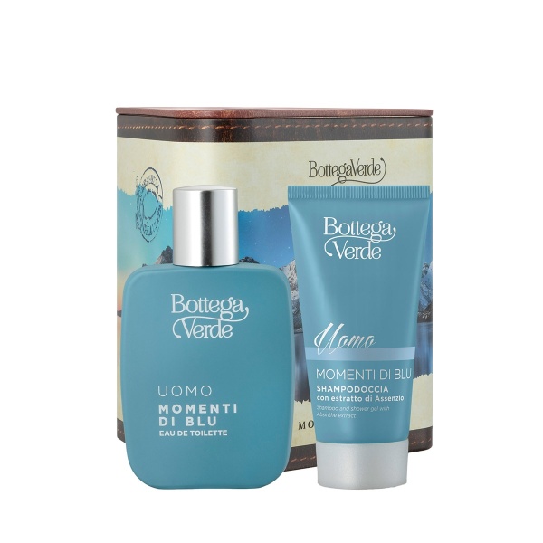 Set cadou barbati, parfumare corp cu extract de absint - Momenti di Blu, 2x50 ML - Img 1