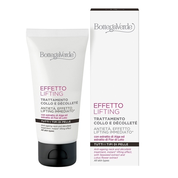 Tratament lifting pentru gat si decolteu, pentru toate tipurile de ten, cu extract din alge si flori de lotus - Effetto Lifting, 50 ML