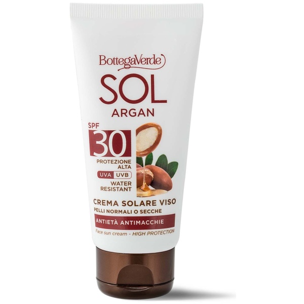 Crema antirid, cu protectie solara, cu ulei de argan, pentru ten uscat, SPF 30 - Sol Argan, 50 ML
