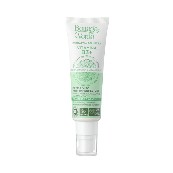 Crema de fata anti imprefectiuni, pentru ten mixt si gras, cu extract de bergamota si vitamina B3 - Estratti di Bellezza, 50 ML
