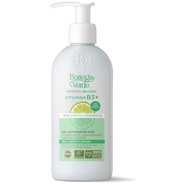 Gel de curatare pentru tenul mixt si gras, cu vitamina B3+, bergamota si acid salicilic - Estratti di Bellezza, 200 ML