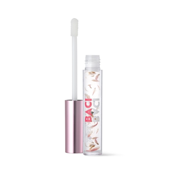 Luciu de buze ultra-lucius cu vitamina E si petale de flori de amaranth, incolor - Baci Baci, 3 ML