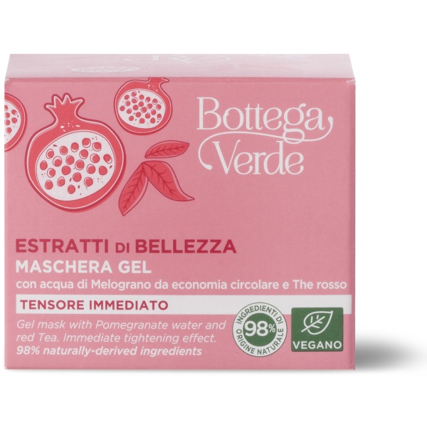 Masca gel, uniformizare ten, cu extract de rodie si ceai rosu - Estratti di Bellezza, 50 ML