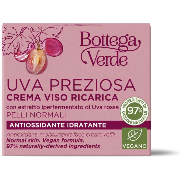 Rezerva crema de fata antioxidanta, pentru piele normala sau uscata, cu extract hiperfermentat de struguri rosii - Uva Preziosa, 50 ML - Img 2