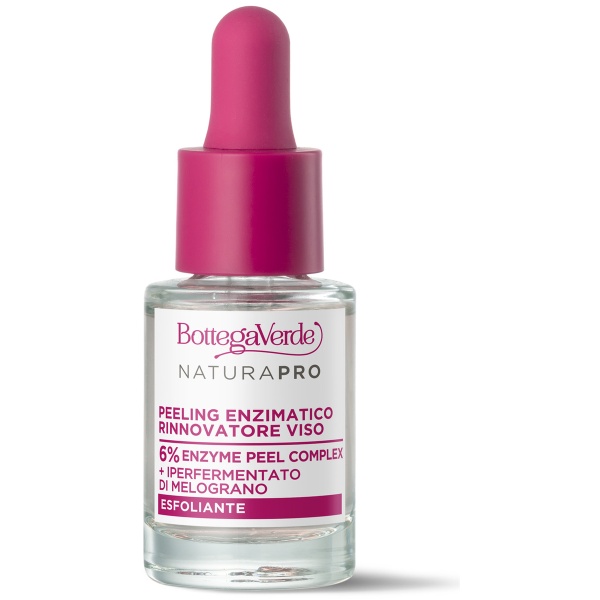 Ser exfoliant pentru fata cu complex enzimatic 6% si rodie hiperfermentata - Natura Pro, 15 ML