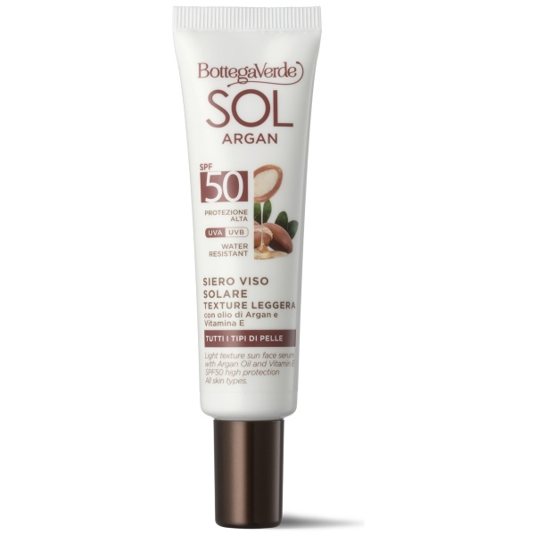 Ser pentru fata, cu ulei de argan si vitamina E, SPF 50, rezistent la apa - Sol Argan, 25 ML - Img 2