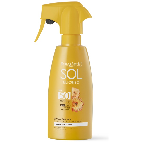 Spray protectie solara cu extract de helycrysum de la Domeniul Massaini, SPF50 - Sol Elicriso, 200 ML