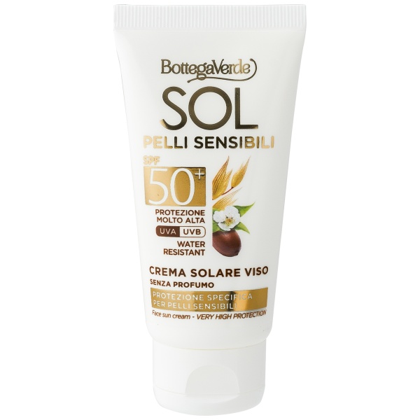 Crema hidratanta, de zi, cu ulei de Jojoba si lapte de ovaz, SPF 50+ - Sol Pelli Sensibili, 50 ML