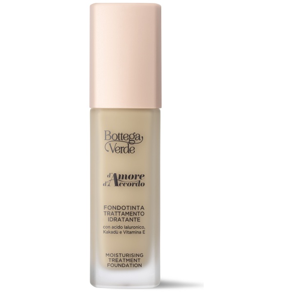 Fond de ten tratament hidratant 12h cu acid hialuronic, extract de Kakadu si vitamina E, natural - d'Amore d'Accordo, 30 ML
