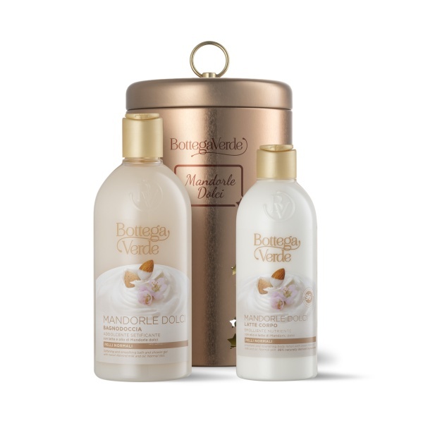 Set cadou Craciun, ingrijire corp, cu extract migdale, in ambalaj festiv, Mandorle, 400 ML, 250 ML