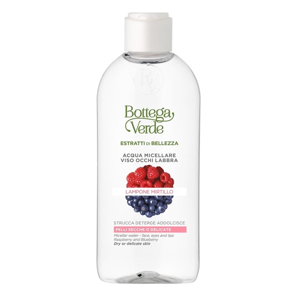 Apa micelara, pentru ten uscat si sensibil, cu afine si zmeura - Estratti di Bellezza, 200 ML