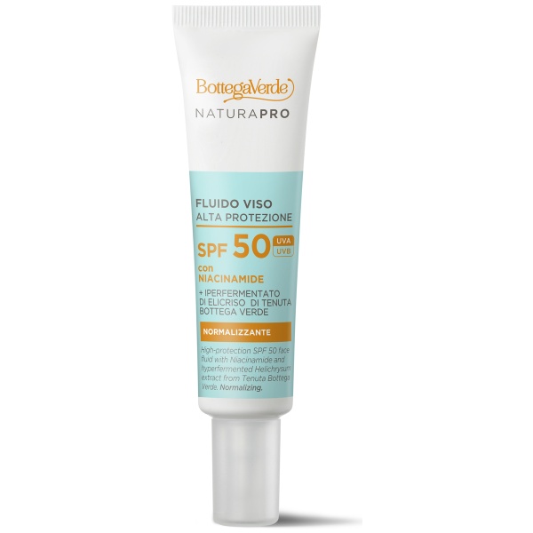 Crema pentru fata, pentru toate tipurile de ten, SPF 50 cu Niacinamida, acid hialuronic si extract hiperfermentat de Helichrysum - Natura Pro, 25 ML - Img 2