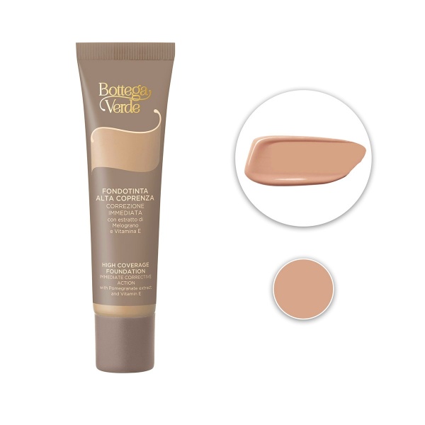 Fond de ten cu acoperire mare, cu extract de rodie si vitamina E, aluna, Fondotinta, 30 ML