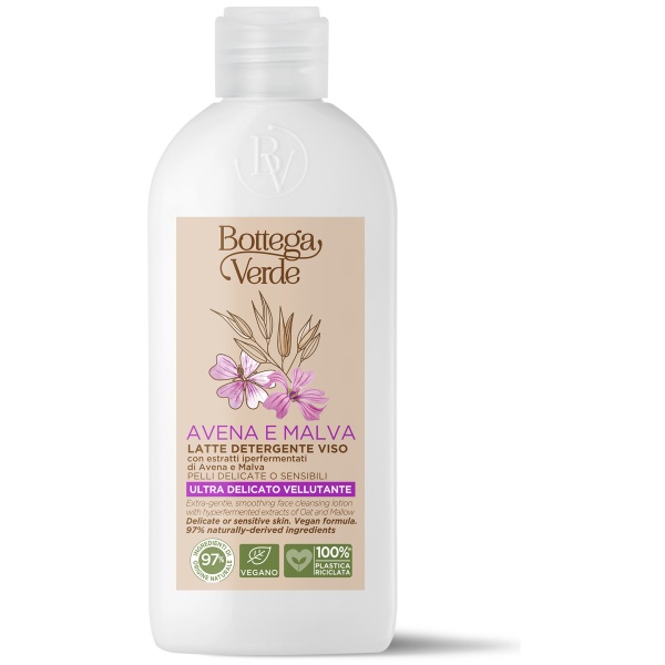 Lapte demachiant, foarte delicat, cu extracte hiperfermentate de ovaz si nalba - Avena e Malva, 200 ML