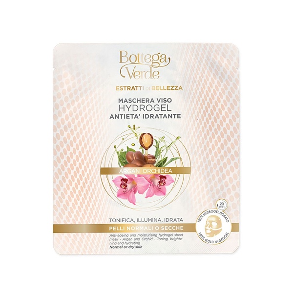 Masca Hydrogel hidratanta, anti-imbatraniere, pentru ten uscat si normal, cu extract de orhidee si ulei de argan - Estratti di Bellezza, 1 buc