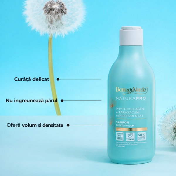 Sampon cu efect de volum, pentru par fin si subtire, cu Fitocolagen si Papadie hiperfermentata - Natura Pro, 250 ML - Img 4