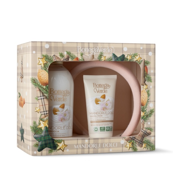Set cadou Craciun, hidratare si curatare corp, cu ulei de migdale dulci - Mandorle, 400 ML, 75 ML