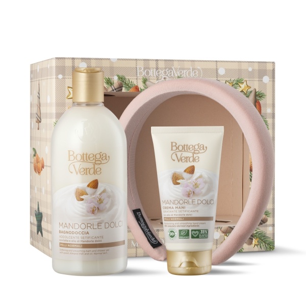 Set cadou Craciun, hidratare si curatare corp, cu ulei de migdale dulci - Mandorle, 400 ML, 75 ML - Img 2