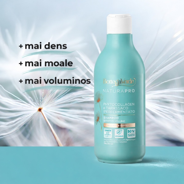 Sampon cu efect de volum, pentru par fin si subtire, cu Fitocolagen si Papadie hiperfermentata - Natura Pro, 250 ML - Img 3