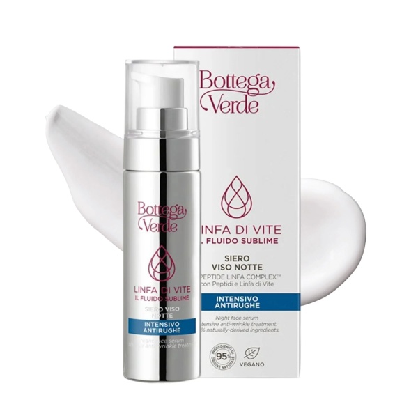 Ser de noapte regenerant cu peptide si seva de vita-de-vie si struguri rosii de la Palazzo Massaini - Linfa di vite, 30 ML