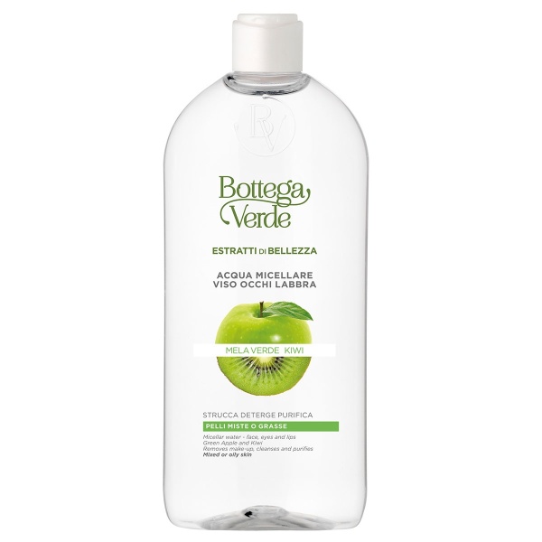 Apa micelara, pentru toate tipurile de ten, cu extract de mar verde si kiwi - Estratti di Bellezza, 400 ML