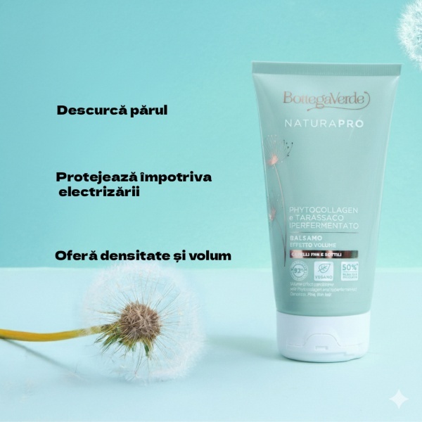 Balsam cu efect de volum, pentru par fin si subtire, cu Fitocolagen si Papadie hiperfermentata - Natura Pro, 150 ML - Img 4