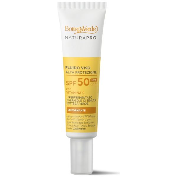 Crema pentru fata, pentru toate tipurile de ten, SPF 50, cu Vitamina C si extract hiperfermentat de floarea soarelui - Natura Pro, 25 ML - Img 2