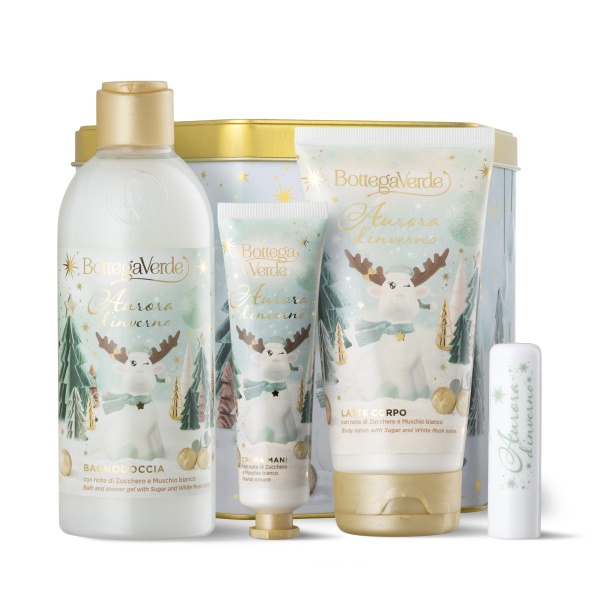 Set cadou Craciun, cu aroma de zahar si mosc alb - Aurora D'inverno, 150 ML, 250 ML, 30 ML, 4 ML - Img 1