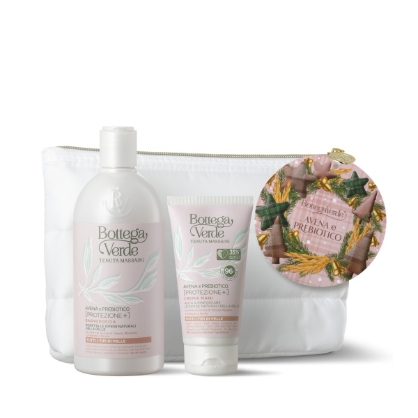 Set cadou ingrijire corp, cu extract de lapte de ovaz si prebiotic - Avena e Prebiotico, 400 ML, 75 ML