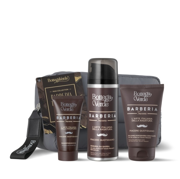 Set cadou ingrijire delicata, cu ulei de masline, Barberia Toscana, 200 ML, 75 ML, 50 ML