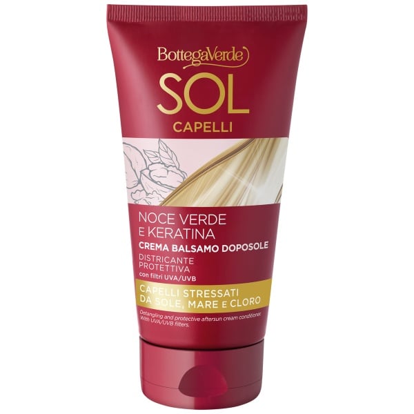 Balsam pentru par, dupa plaja, cu ulei de nuci verzi si keratina - Sol Capelli Noce Verde e Keratina, 150 ML