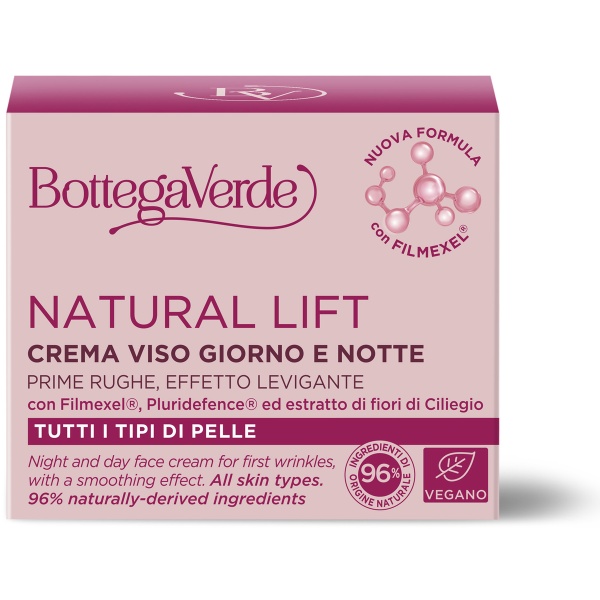 Crema antirid de zi si de noapte pentru primele riduri cu efect de netezire cu Filmexel, Pluridefence si extract flori de cires - Natural Lift, 50 ML - Img 2