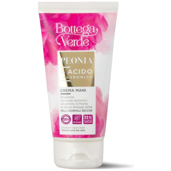 Crema de maini emolienta cu acid hialuronic si extract de bujor - Peonia e Acido ialuronico, 75 ML