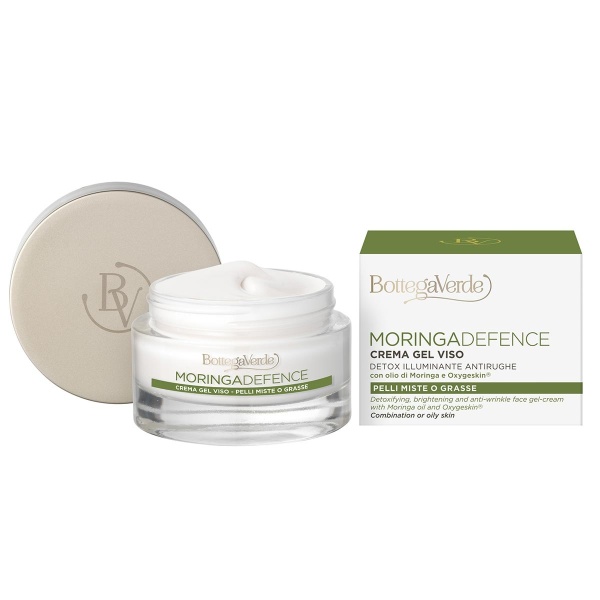 Crema-gel antirid, detoxifianta si iluminanta cu ulei de Moringa si Oxygeskin, pentru ten mixt si gras - Moringa Defence, 50 ML